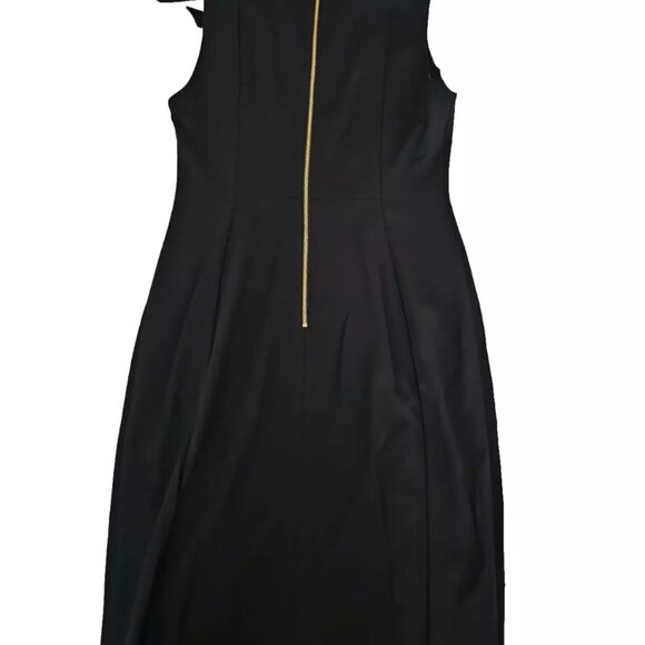 Calvin Klein Black Bow Neck Sheath Dress Size-6/NWT - Picture 4 of 8